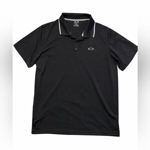 Oakley Men's Polo Shirt in Black with White Accents